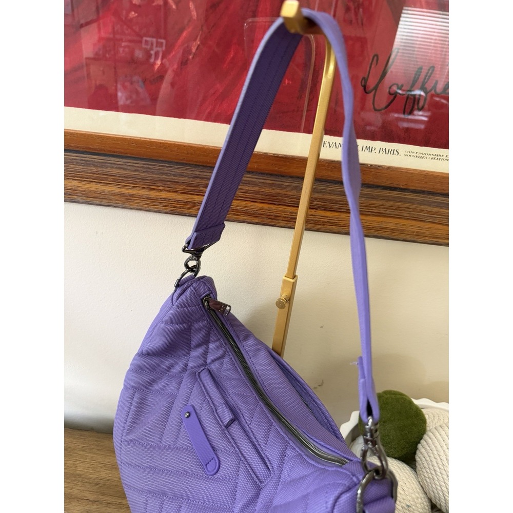 Lug Harmony Purple Shoulder Crossbody Bag Quilted Convertible Organizer Purse - Picture 5 of 11